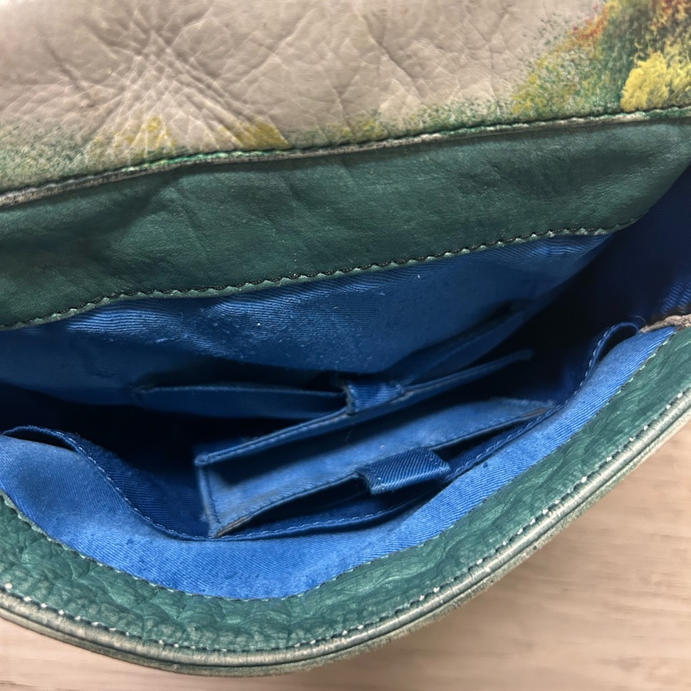 Vintage Sharif Bag Hand Painted Butterflies Colorful Medium Shoulder Bag Artsy - Picture 10 of 14